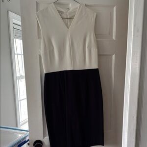 Elegant Black and White Sleeveless Dress